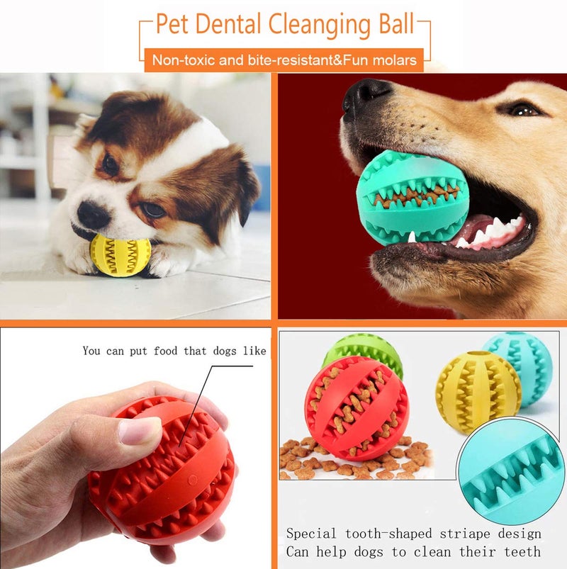 Sunglow 2 Pack Dog Toy Ball - Nontoxic Bite Resistant Teething Toys for Small/Medium/Large Dog and Puppy Cat, Dog Pet Food Treat Feeder Chew Tooth Cleaning Exercise Game IQ Training - Image 4